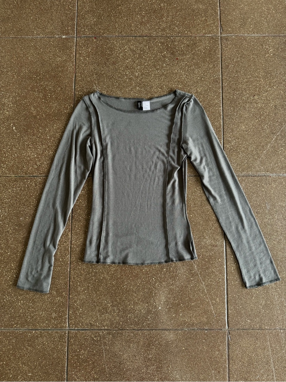 H&M reversed stitch body-con long sleeve top